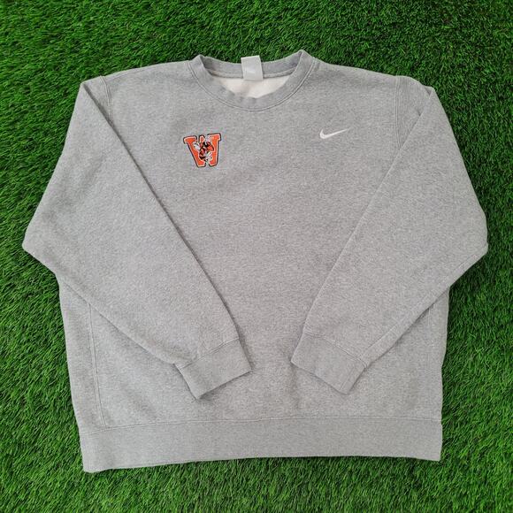 NIKE Williamsburg Sweatshirt XL 27x26 Gray Baggy Oversized - Picture 1 of 16